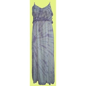 Raviya Maxi Dress Lavender Tie Dye Crochet Top Sleeveless Medium‎